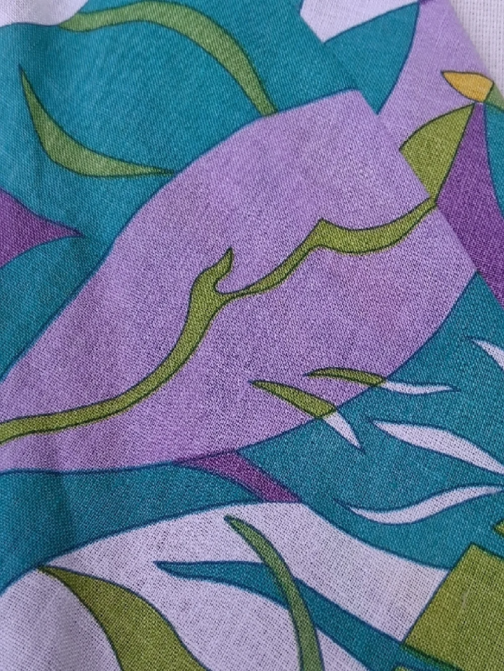 JohnPaulRichard Teal, Green & Purple Leaf-Print A-Line Skirt